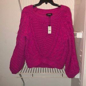 Express. Chenille Pink Sweater. Size XS